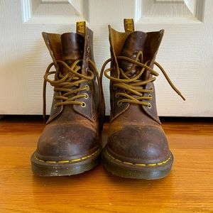 Dr. Martens Brown Leather Heeled Boots